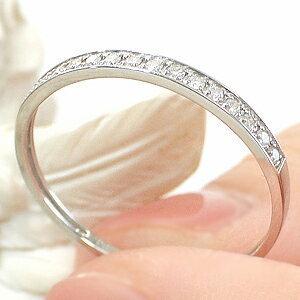 Pt900 K18YG 0.10ct ダイヤモンド フチあり エタニティ リング 安い 人気 ダイヤ プラチナ K18 イエロー ゴールド ギフト 重ね着け ハーフエタニティ AU-0122の画像