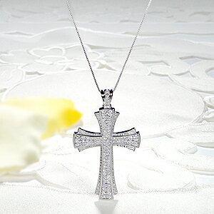 K18WG 1.25ct ダイヤモンド クロス ネックレス メンズ 人気 K18WG 1.25ct ダイヤモンド クロス ネックレス メンズ 人気