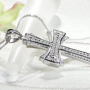 K18WG 1.25ct ダイヤモンド クロス ネックレス メンズ 人気 K18WG 1.25ct ダイヤモンド クロス ネックレス メンズ 人気