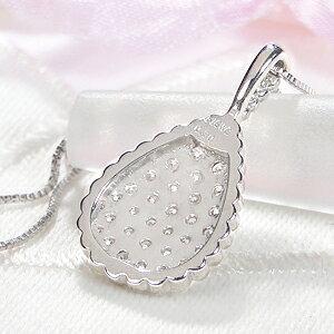 Pt900 K18WG YG PG 0.30ct ティアドロップ ダイヤモンド ネックレス