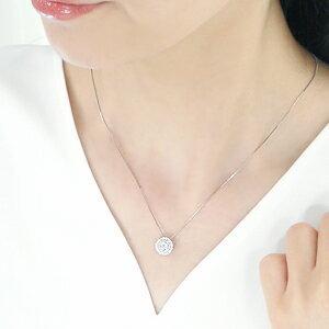 Pt900 K18YG 0.45ct ダイヤモンド ネックレス ラウンド ペンダント 