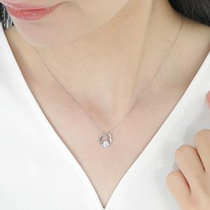Pt900 K18YG 0.30ct Hカラー SI-2UP ダイヤモンド ネックレス 送料無料 人気 馬蹄 ホース ペンダントプラチナ ゴールド 18金 人気 可愛い ジュエリー AU-0128の画像