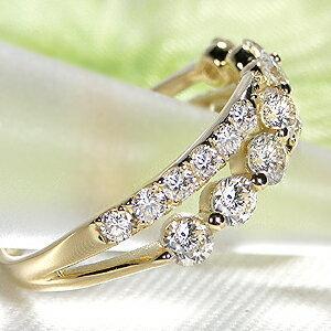 Pt900 K18YG 1.00ct ダイヤモンド リング 18金 ゴールド 人気