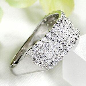 Pt900 K18YG 1.0ct 豪華 ダイヤモンド パヴェ リング ダイヤ 人気