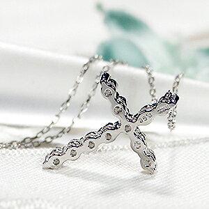 Pt900 K18YG 0.25ct ダイヤモンド クロス ネックレス 人気 ペンダント 