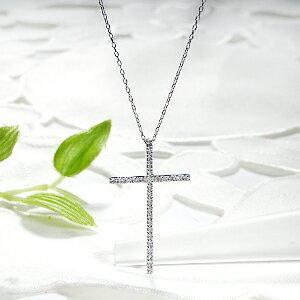 Pt900 0.15ct ダイヤモンド クロス ネックレス 人気 ペンダント ダイヤ 
