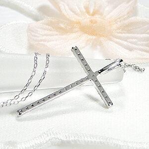 Pt900 0.15ct ダイヤモンド クロス ネックレス 人気 ペンダント ダイヤ 