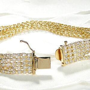 Pt850 K18YG 5.0ct ダイヤモンド ブレスレット ダイヤ ブレス プラチナ