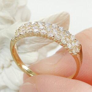 K18YG 0.5ct ダイヤモンド パヴェ リング ダイヤモンド 人気 ダイヤ プラチナ ゴールド ダイア 平打ち 幅広 pave パヴェ プレゼント 女性 贈り物 AU-0159の画像