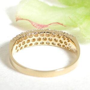 K18YG 0.5ct ダイヤモンド パヴェ リング ダイヤモンド 人気 ダイヤ プラチナ ゴールド ダイア 平打ち 幅広 pave パヴェ プレゼント 女性 贈り物 AU-0159の画像