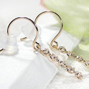 Pt900 K18YG 0.30ct ダイヤモンド ライン ピアス ゴールド 安い 人気 
