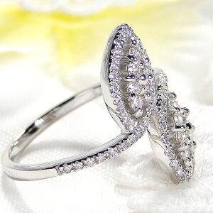 Pt900 0.50ct ダイヤモンド リング リーフ 葉っぱ 人気 ダイヤ プラチナ 葉 0.5カラット ウェーブ PT レディース ギフト 女性 贈り物 プレゼント AU-0180の画像