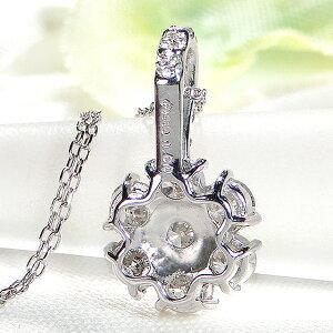 Pt900 1.0ct ダイヤモンド フラワー ネックレス 人気 花 ペンダント ダイヤ プラチナ レディース ジュエリー ギフト 1カラット 女性 贈り物 ご褒美 AU-0188の画像