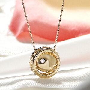 K18YG 0.5ct ダイヤモンド サークル ネックレス リバーシブル 8WAY