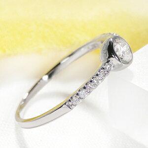 Pt900 0.3ct ダイヤモンド リング 人気 ダイヤ プラチナ 0.3カラット 0.3ct ダイア フクリン エタニティ 女性 プレゼント 贈り物 シンプル AU-0194の画像