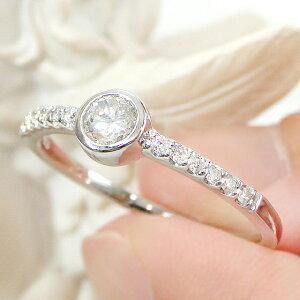 Pt900 0.3ct ダイヤモンド リング 人気 ダイヤ プラチナ 0.3カラット 0.3ct ダイア フクリン エタニティ 女性 プレゼント 贈り物 シンプル AU-0194の画像