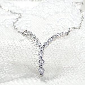 Pt900 0.50ctUP Y字 モチーフ ダイヤモンド ネックレス 人気 ペンダント プラチナ 0.5カラット 0.5ct ギフト 女性 贈り物 ご褒美 おしゃれ 豪華 AU-0196｜j-aura｜02