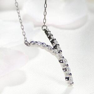 Pt900 0.50ctUP Y字 モチーフ ダイヤモンド ネックレス 人気 