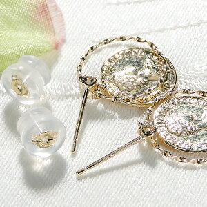 イエローゴールド K18 YG コイン ダイヤモンド ピアス 人気 ダイヤ 18金 18k ゴールド ダイア coin 送料無料 コイン型 人気 プレゼント レディースの画像
