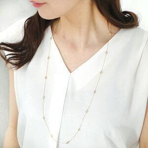 イエローゴールド K18 YG 2ct ダイヤモンド ステーション ネックレス 