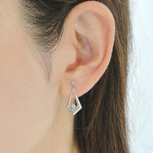 k18ホワイトゴールド✨菱形ダイヤ0.2ctピアス✨ ゴールド K18 WG YG 0.2ct ひし形 ダイヤモンド ピアス 菱形 揺れる