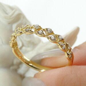 イエローゴールド 0.2カラット リング 人気 ダイヤ K18 YG 可愛い 0.2ct 重ね付け 華やか ダイヤモンド プレゼント 送料無料 贈り物 シンプル 上品 AU-0238の画像