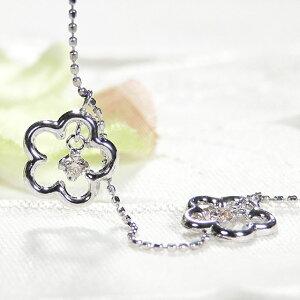 ゴールド ダイヤモンド フラワー ステーション ネックレス 送料無料