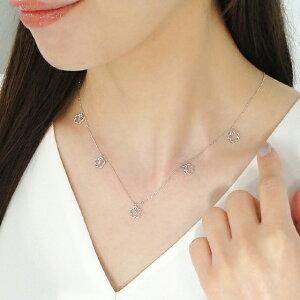 ゴールド ダイヤモンド フラワー ステーション ネックレス 送料無料