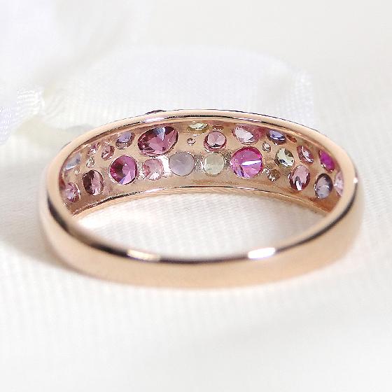 K18 YG PG ダイヤモンド カラーストーン リング 0.05ct 送料無料 ゴールド 18金 K18 指輪 パワーストーン 色石 人気 ギフト 女性 贈り物 重ね着け AU-0265 |  | 06