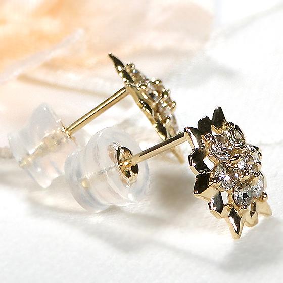 K18YG 0.5ct ダイヤモンド ピアス 送料無料 0.5カラット 18金 K18 