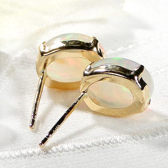 オーバルカボションカット オパール ゴールドカラーブローチ イヤリング オーバルカボションカット オパール ゴールドカラーブローチ