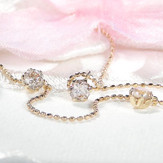 K18YG 0.7ct ダイヤモンド ステーション ネックレス 0.7カラット 人気