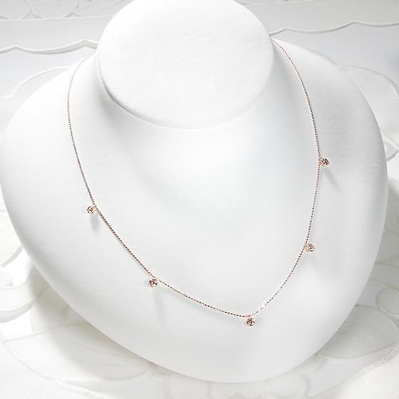 K18YG 0.7ct ダイヤモンド ステーション ネックレス 0.7カラット 人気