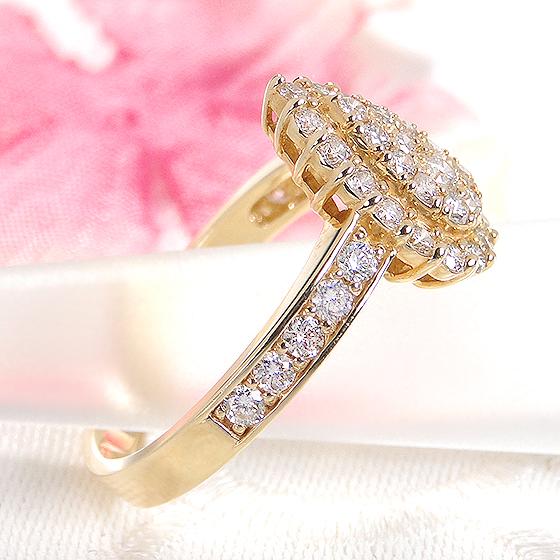 K18 YG 0.78ct ダイヤモンド リング 送料無料 18金 ゴールド イエロー 