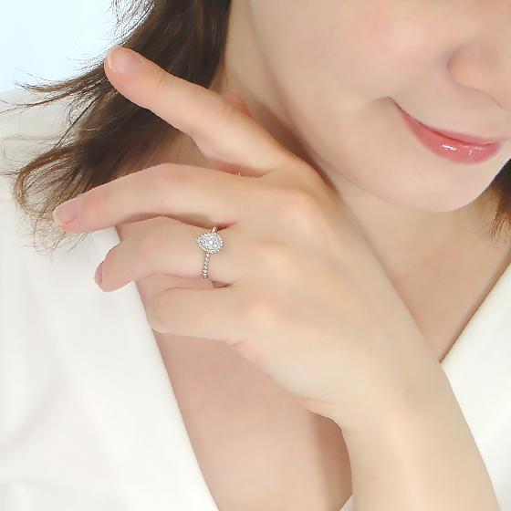 Pt950 0.15ct ダイヤモンド リング 送料無料 プラチナ PT 人気 ダイヤ 指輪 ダイアモンド 4月 ドロップ 雫 つゆ型 ペアシェイプ ダイア 可愛い 涙 PT AU-0318の画像