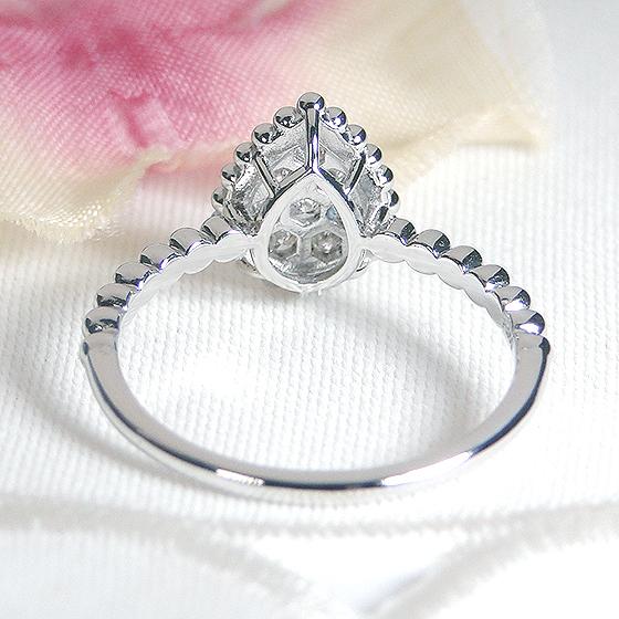 Pt950 0.15ct ダイヤモンド リング 送料無料 プラチナ PT 人気 ダイヤ 指輪 ダイアモンド 4月 ドロップ 雫 つゆ型 ペアシェイプ ダイア 可愛い 涙 PT AU-0318の画像