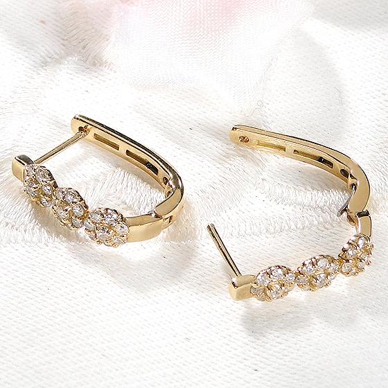 K10ピンクゴールド ピアス 花モチーフ ダイヤモンド 楽天市場】フラワーモチーフ ピアス ダイヤモンド 0.33ct k18