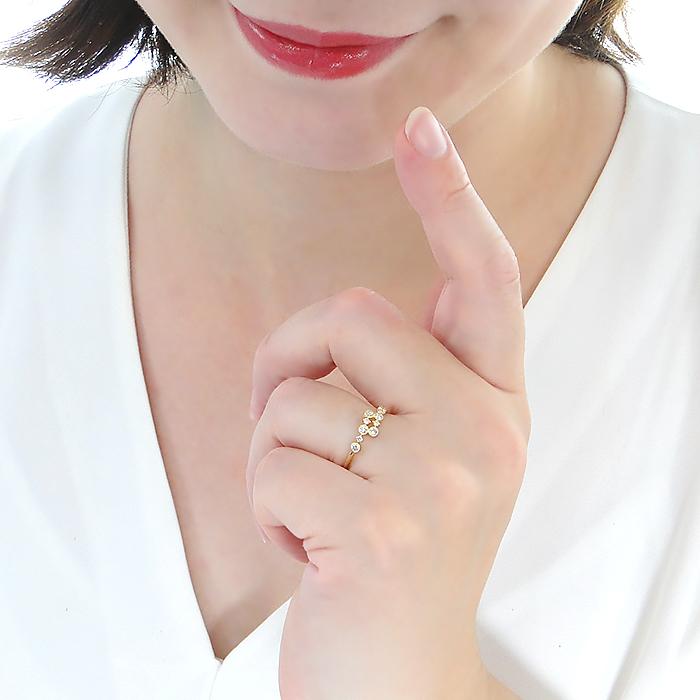 K18YG 0.20ct ミル打ち ダイヤモンド リング 送料無料 人気 ダイヤ 