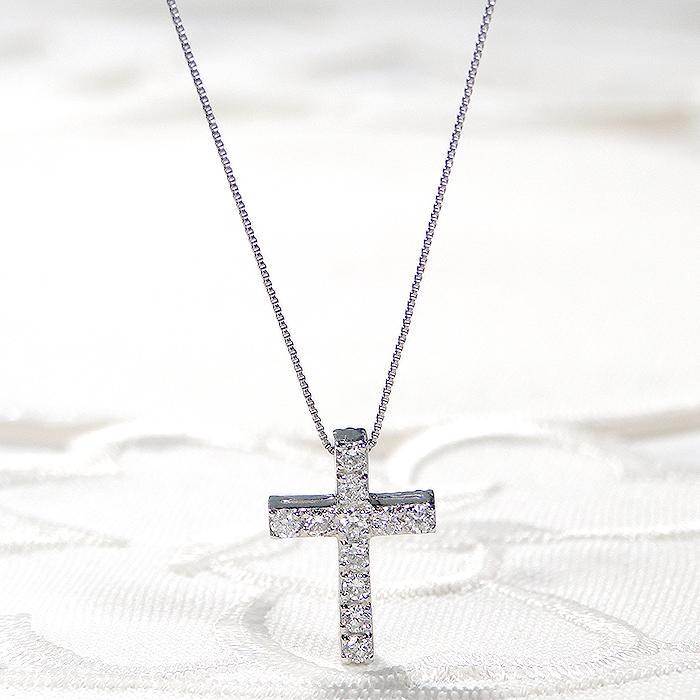 Pt950 0.50ct ブラックダイヤモンド ダイヤモンド 2way クロス 