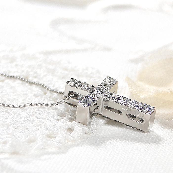 Pt950 0.50ct ブラックダイヤモンド ダイヤモンド 2way クロス 