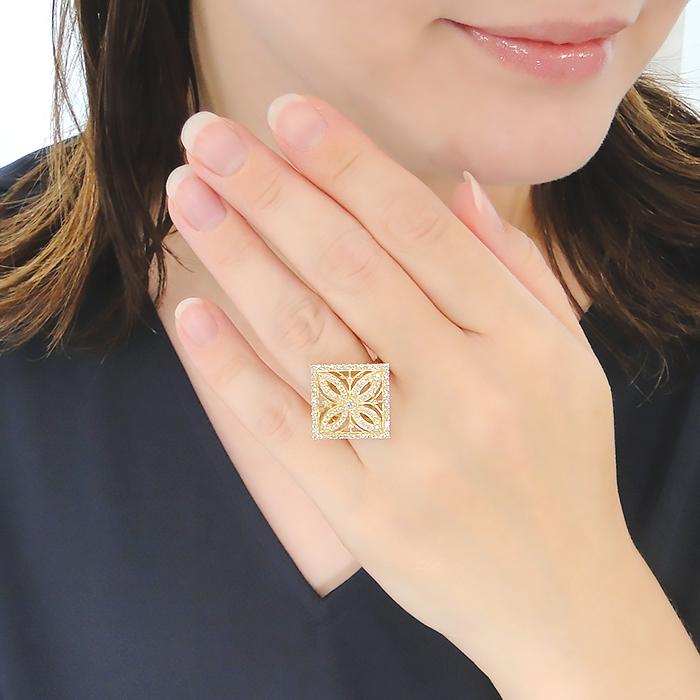 K18YG 1.10ct ダイヤモンド リング 送料無料 人気 ダイヤ 花 フラワー 