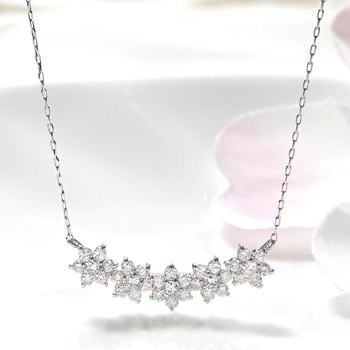 Pt950 K18 YG PG 0.55ct ダイヤモンド フラワー ペンダント 送料無料 