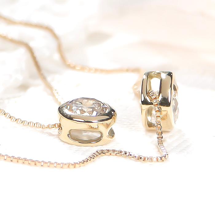 K18YG 0.50ct 1粒 ダイヤモンド 2連 ネックレス 送料無料 人気