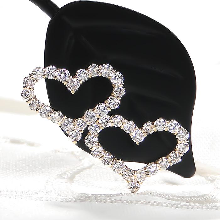 K18YG 0.90ct ハートモチーフ ダイヤモンド スタッド ピアス 送料無料