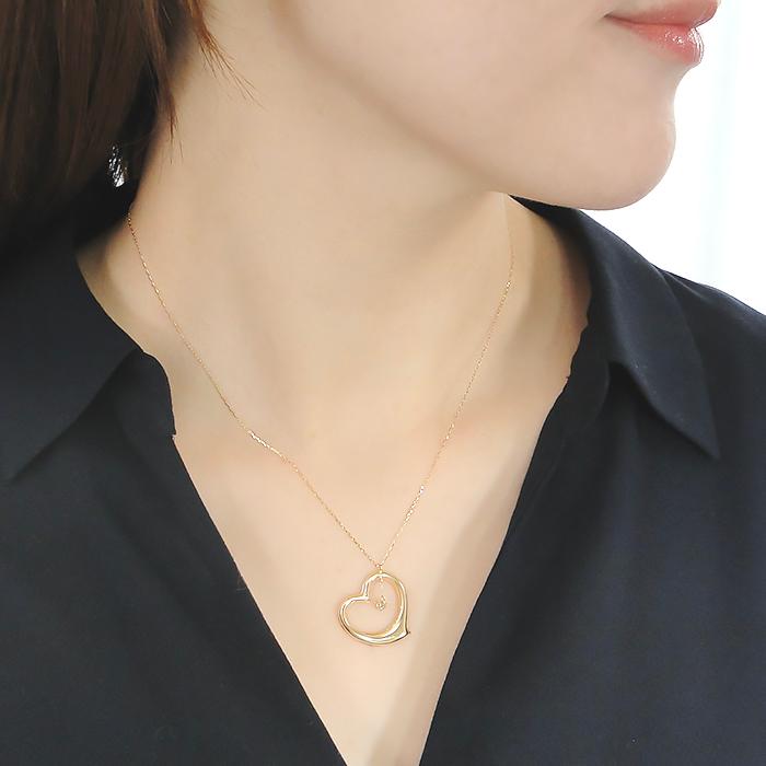 K18YG 0.08ct ダイヤモンド ハート ネックレス 送料無料 人気