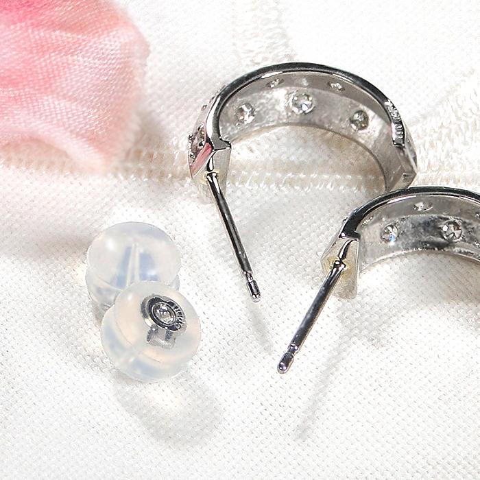 Pt950 0.32ct ドット ダイヤモンド ピアス 送料無料 人気 可愛い 水玉 フープピアス フープ PT プラチナ ダイヤピアス ダイア ダイヤモンド シンプル AU-0412の画像