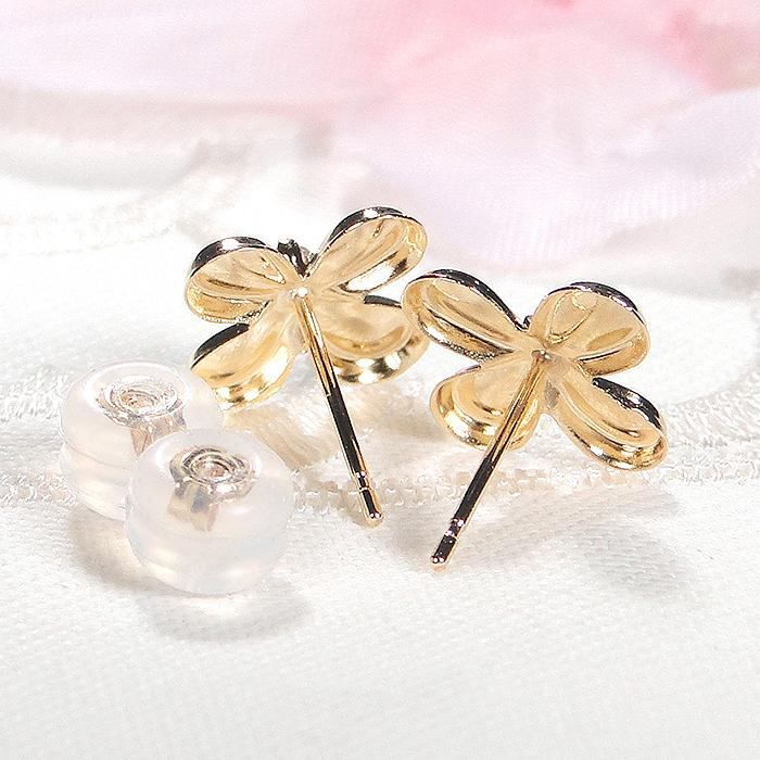 K18 金　ゴールド　ダイヤ　ピアス　フラワーモチーフ K18YG 0.06ct フラワーモチーフ ダイヤモンド ピアス 送料無料 クロス