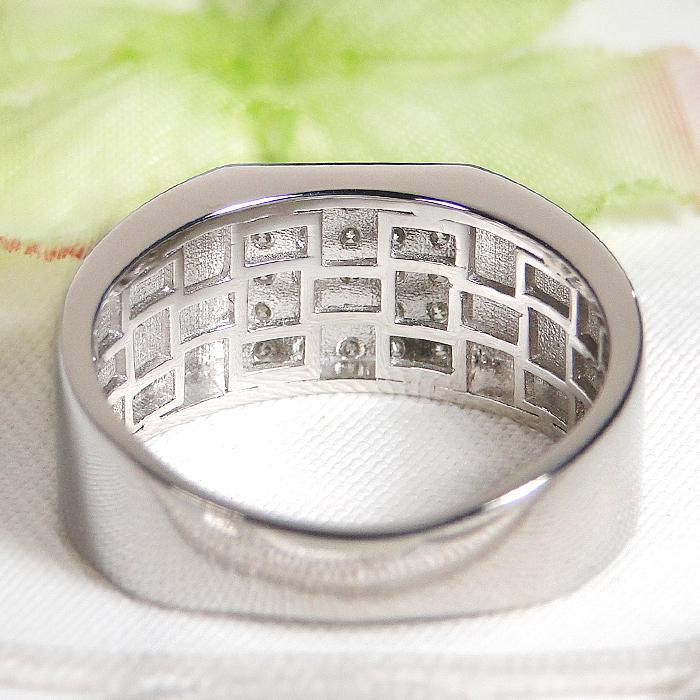Pt950 0.35ct メンズ ダイヤモンド リング 送料無料 パヴェ プラチナ
