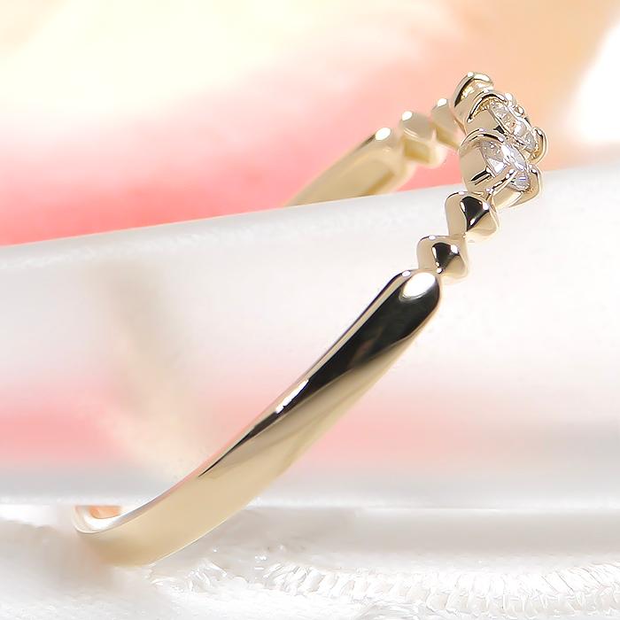K18YG 0.10ct ダイヤモンド トリロジー リング 送料無料 人気 ダイヤ 
