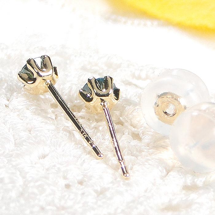 Pt900 K18YG ブルーダイヤモンド ピアス 0.20ct 送料無料 K18 18金 イエローゴールド PT プラチナ 一粒ピアス PT ブルーダイヤ 小さめ プチ シンプル AU-0448の画像